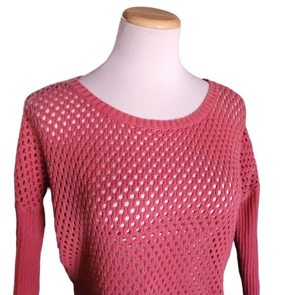 PRANA Parker Open Knit 100% Organic Cotton Sweater Red Slate Womens XSmall - Picture 11 of 11